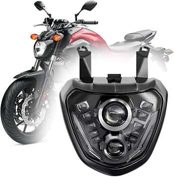 Projector LED Headlight Assembly for Yamaha FZ-07 MT-07 2014 2015 2016 2017 LED Headlights Assy High Beam & Low Beam with DRL Accessories Pack of 1