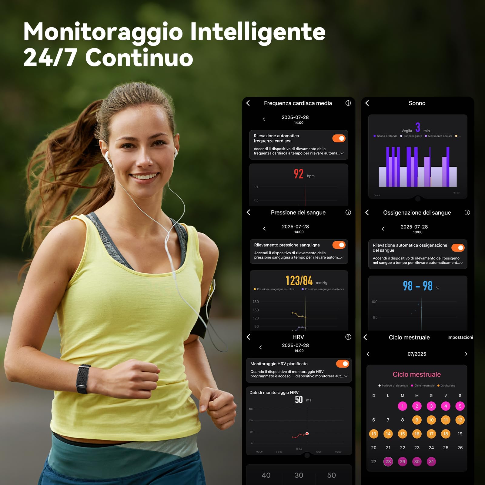 iSo Tech Smart Braccialetto Fitness Band senza Display, Smartwatch Fitness Tracker Monitoraggio 24/7 Attività, Sonno Frequenza Cardiaca, Modalità Multisport, Autonomia 30 Giorni IP68