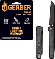 Vista 10 de Gerber Gear Pledge Pocket Knife with Pocket Clip - 3.7" Full Panel Plain Edge Blade Folding Knife - EDC Gear and Equipment