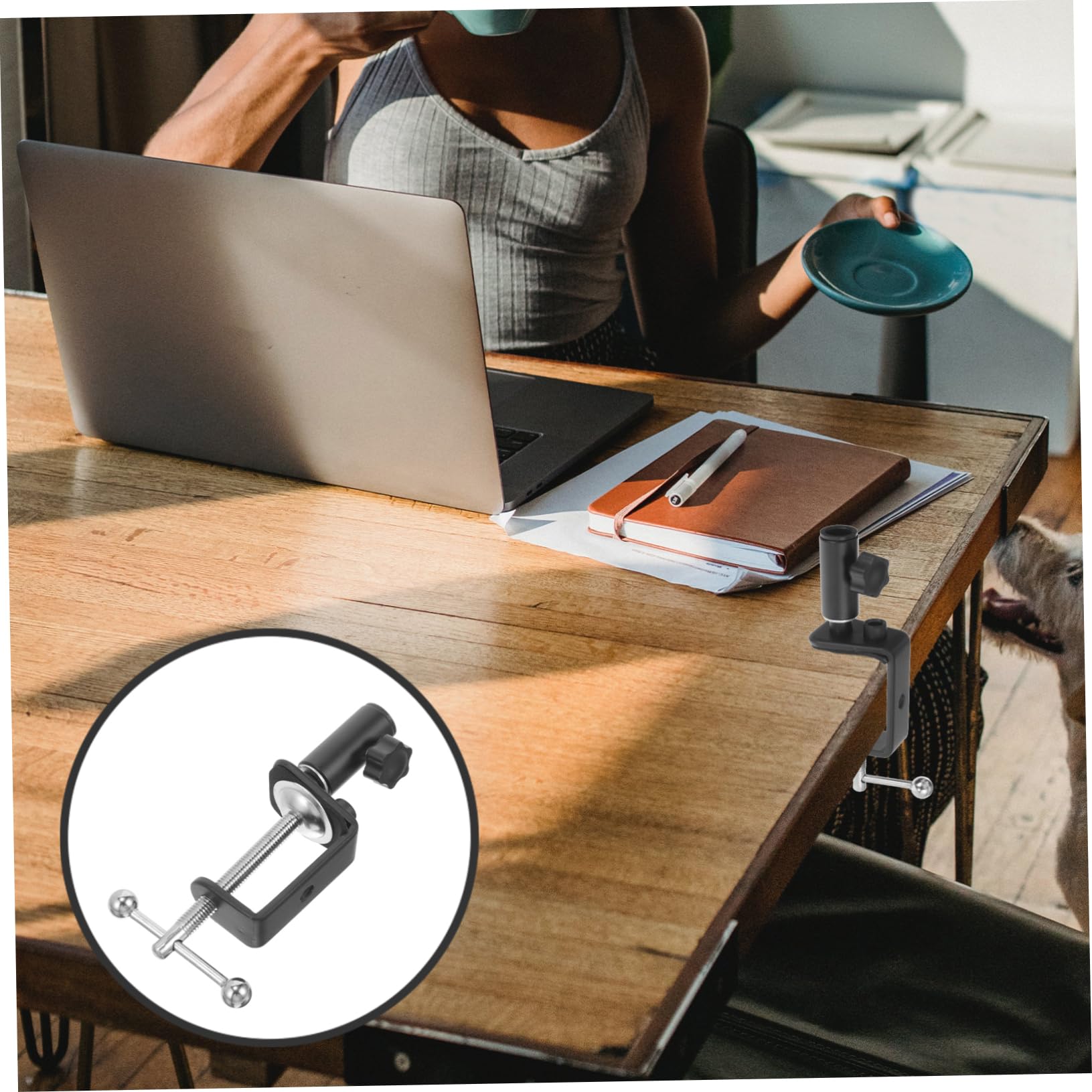 FAVOMOTO Table c Clip Mic Clamp Holder Microphone Wall Clip Sturdy Plastic Metal Live Broadcast Stand Accessory