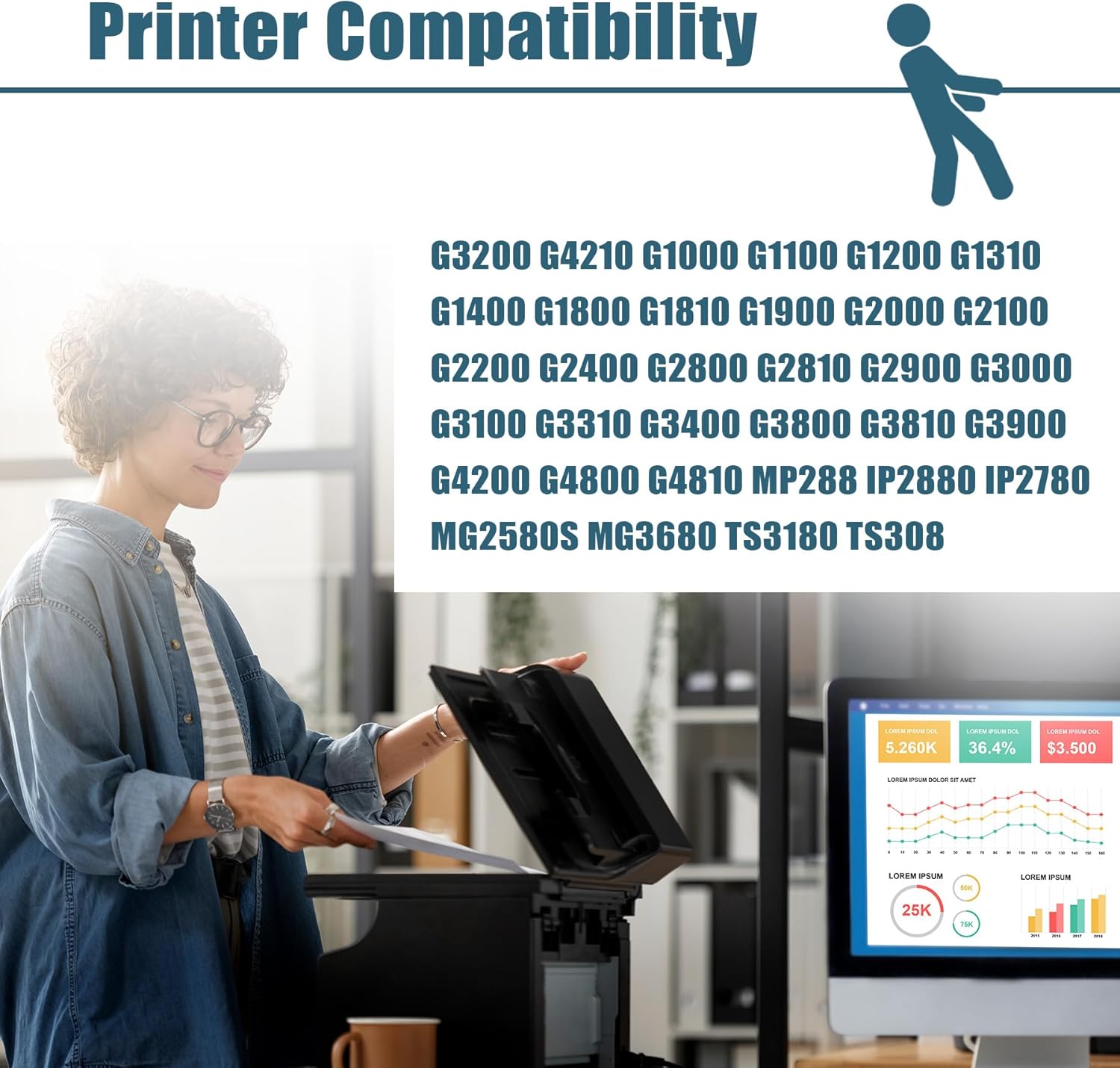 G3200 G4210 Ink Refill GI290 Compatible Replacement for Canon GI-290 Ink Refill Bottles Work for G1200 G2200 G3200 G4200 G4210 G2000 G2100 G2400 G2800 G2810 G2900 Printers (8-Pack)
