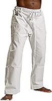 Vista 1 de Ronin - Pantalones de karate pesados, color negro, blanco o camuflaje, 100% algodón, 12 onzas, cintura tradicional con cordón, Blanco