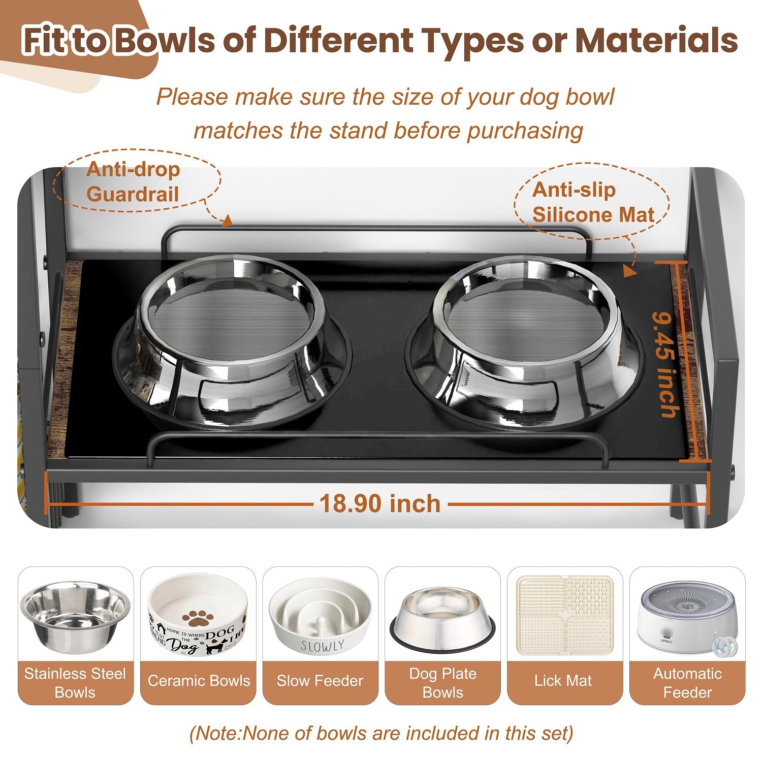 Lomivra Cuencos elevados para perros, soporte elevado para cuencos para perros con cesta de juguetes para perros, estación de alimentación para alimentos y agua, armario elevado para cuencos para