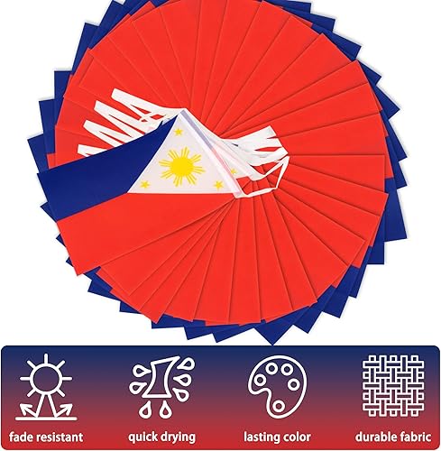 Miniatura 106 de Banderín de bandera de República Dominicana, pequeña mini bandera dominicana, banderín de banderines, decoración nacional de país para escuela