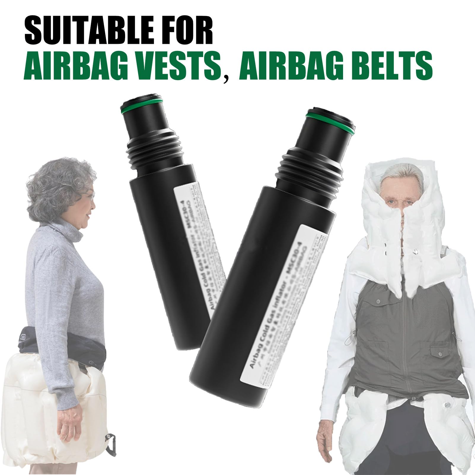 Inflador De Cilindros De Helio Con CinturóN/Airbag AnticaíDa Para Personas Mayores, Dispositivo De Llenado Y Reemplazo De Cilindros De Helio.,4-pack