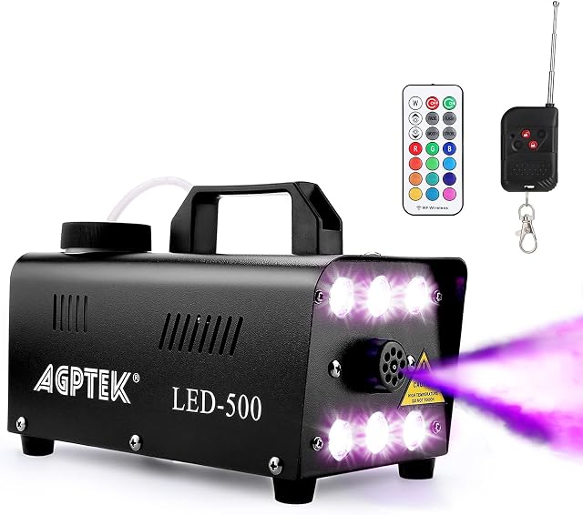 Fog Machine, AGPTEK Automatic Spray Fog Machine with 6 LED Lights and Colorful LED Effect, Great for Chrismas, Wedding, Parties