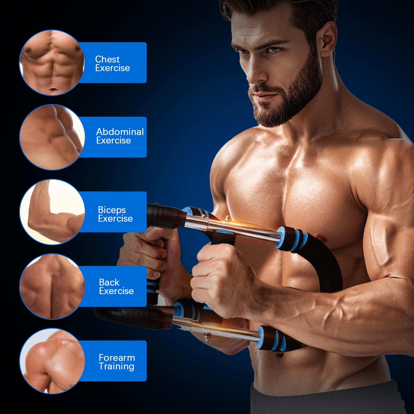 Twister Arm Trainer Home Workout Equipment,30-50 kg,Entrenador de Brazos con Resistencia Ajustable 3 Niveles,Power Twister Portátil para Pecho,Brazos y Hombros,Fitness en Casa