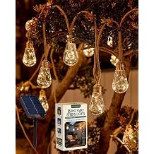 Boho Fairy String Lights Solar Outdoor Patio Garden Decor Cute Waterproof USB Shatterproof Bulbs 8 Modes Solar Powered Outside String Lights Vintage Warm White Backyard Night Lamp Party Bedroom Gift
