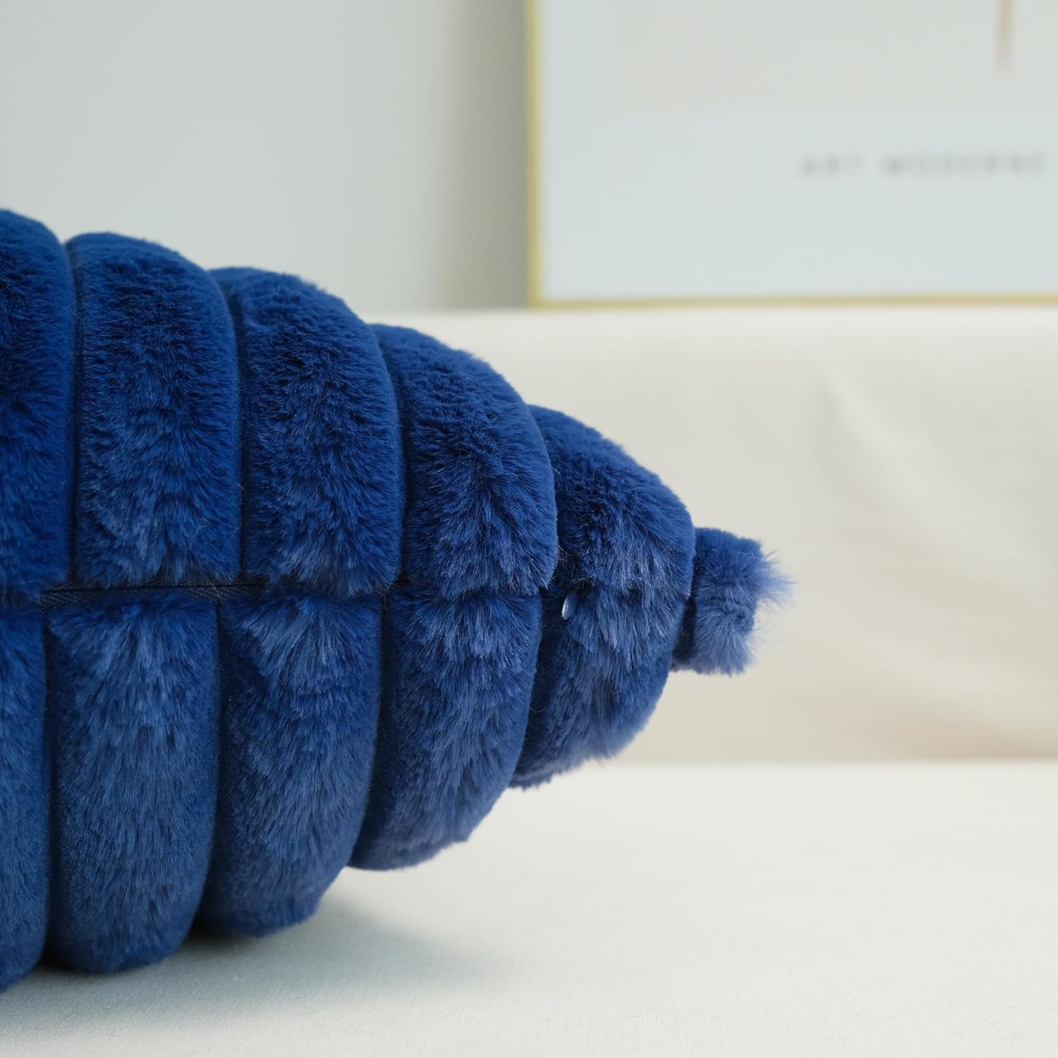 JOJUSIS Pack of 2 Faux Fur Plush Decorative Throw Pillow Covers Couch Cushion Case Soft Pillowcases (Navy Blue, 24 x 24-Inch)