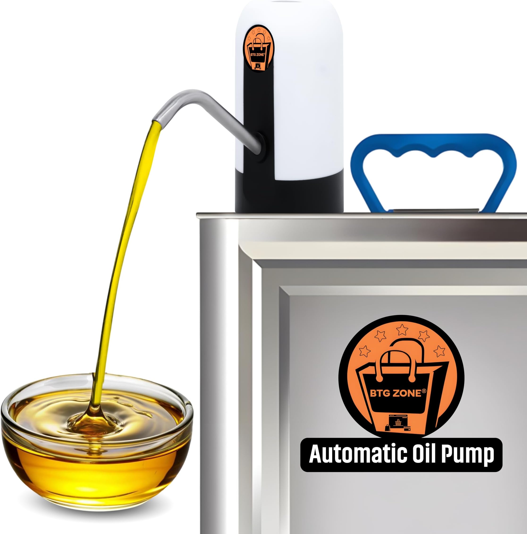 - Automatic Stainless Steel Oil Dispenser Pump for 15 Litre/Kg Tin | USB Rechargeable with Food-Grade Pipe | Touch Control, Spill-Proof Tap | Fast Continuous Flow for Home & Kitchen (Pack Of 1)