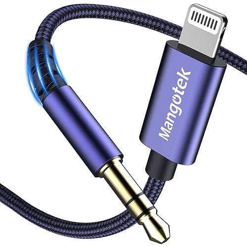 Mangotek Cable auxiliar de repuesto para iPhone cable trenzado MFi auxiliar a Lightning para iPhone adaptador auxiliar para iPhone cable auxiliar Mangotek Cable auxiliar de repuesto para iPhone cable trenzado MFi auxiliar a Lightning para iPhone adaptador auxiliar para iPhone cable auxiliar