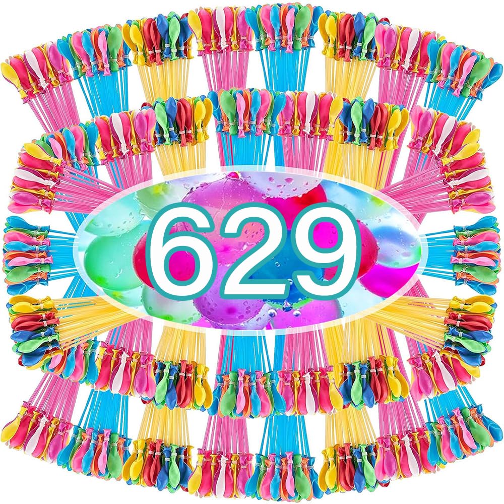 629 PCS Summer Fun Water Balloons for Kids Adults Quick Fill Water Balloons Set Summer Splash Party Easy Quick Fun Outdoor Backyard for Swimming Pool