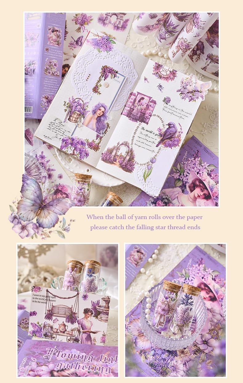 KMCHO Ancient Flower Roll Vintage Floral Decoupage & Scrapbooking Paper Pack - 24 Sheets of High-Quality Collage Art Prints for DIY Crafts, Card Making, Journals 3