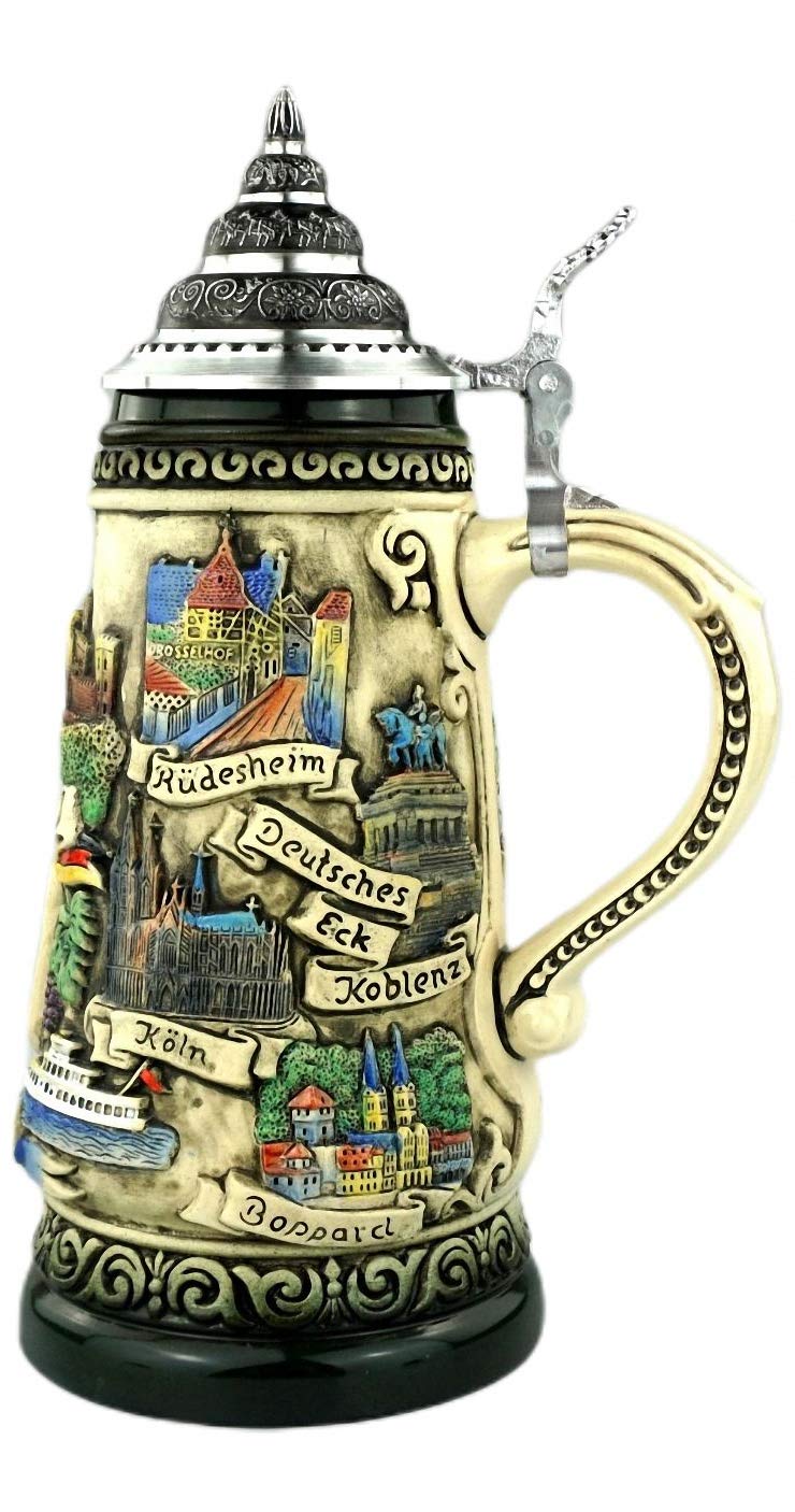 KING Bierkrug rustikaler Deutschland der Rhein Seidel 0,5 Liter Bierseidel