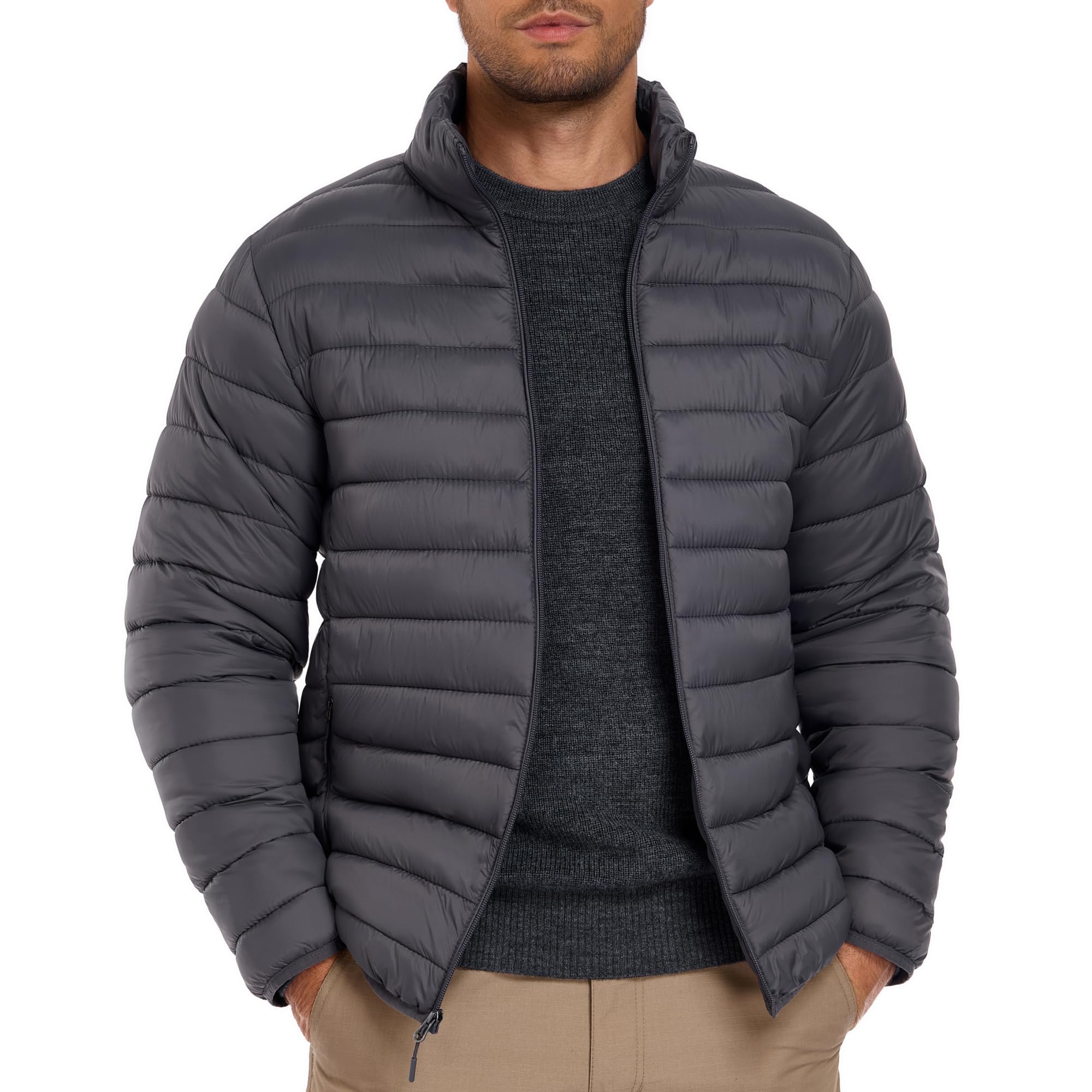 ZOOXING Men’s Puffer Jackets Lightweight Packable Winter Casual Down Coats | Thermal Warmth, Water Repellent, Easy to pack, Quilted design, 4 Storage Pockets, Work,Camping,Hiking,Travel,Casual,Outdoor