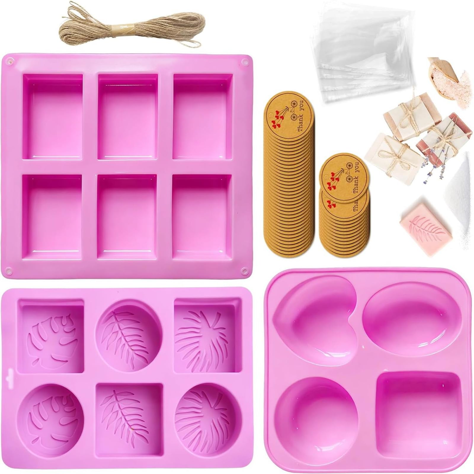 Oxxggkao Multicolor Beginner Making Set With 3 Silicone Trays For Shaping, Home Tools And Decorative Forms For Family Time Tray Multi Cavity Shaping Set Beginner