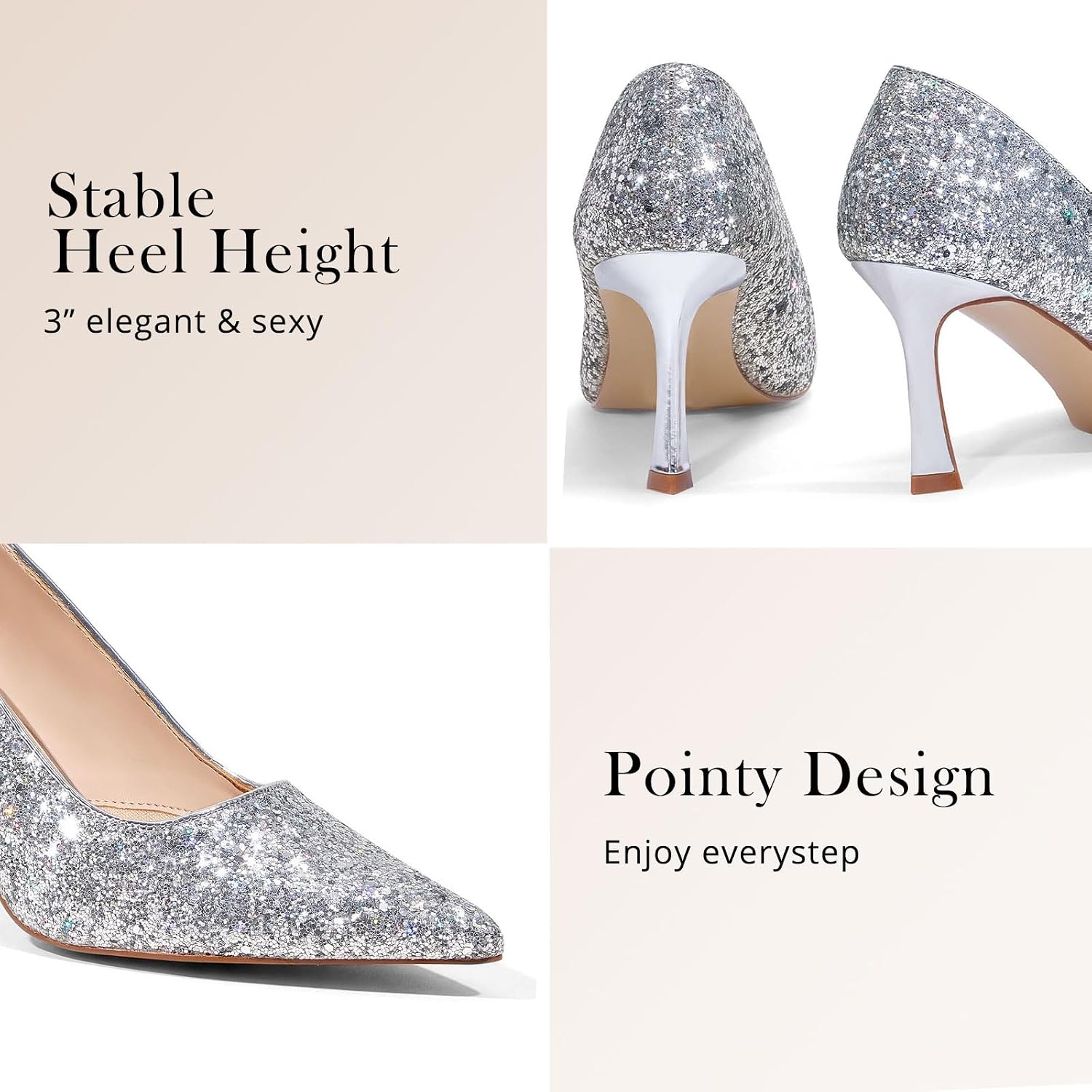 GENSHUO Elegant High Heels Women's Pumps with 10cm Heel, Stylish for Office and Wedding Dresses image 4