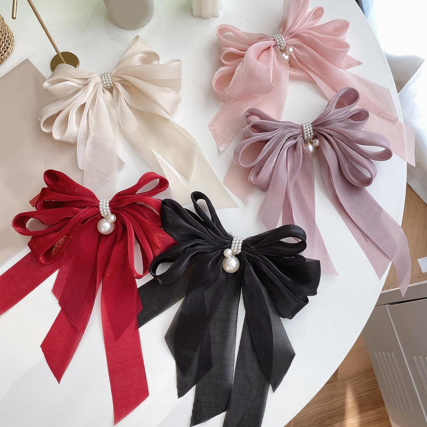 HONEY ACCESSORIES set of 2 hair Cute Hair Bow Clips for Girls, Assorted Colours Wedding and Parties Pearls Decorative Ponytail Holder Hair Accessories for Women and Girls (B0CZM6K7Z7) Amazon Price History, Amazon Price Tracker