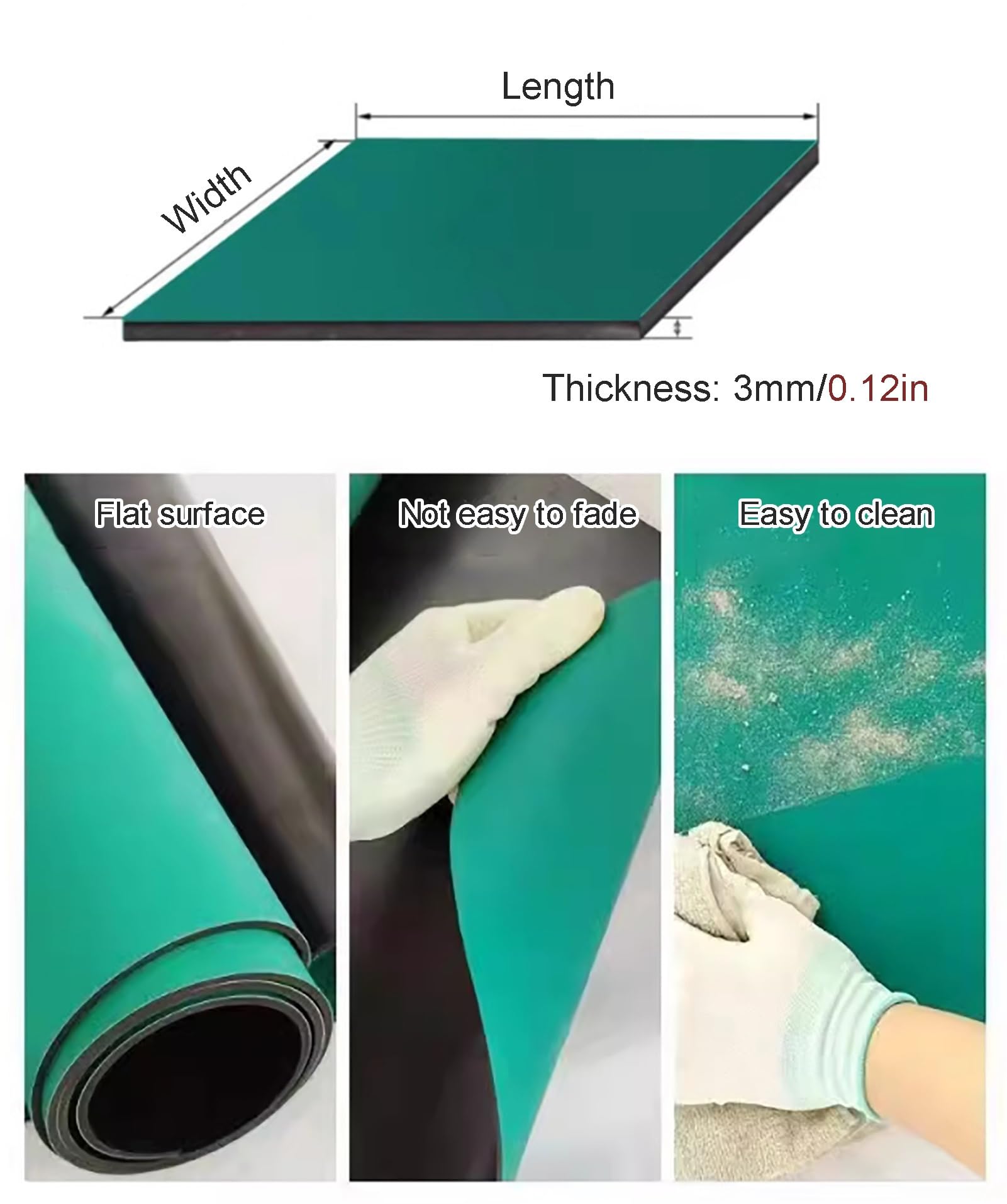Alfombrilla antiestática de goma para banco de, Tamaños múltiples verdes de la estera 3m m que sueldan del PVC ESD for reparación electrónica(50x550cm)
