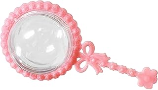 48 Pink Fillable Plastic Baby Rattles Shower Favor