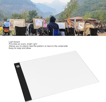 RIZGHWOY A4 Tracing Light Box, Plastic Light Pad with Stepless Dimming for Drawing Animation Sketching and Calligraphy