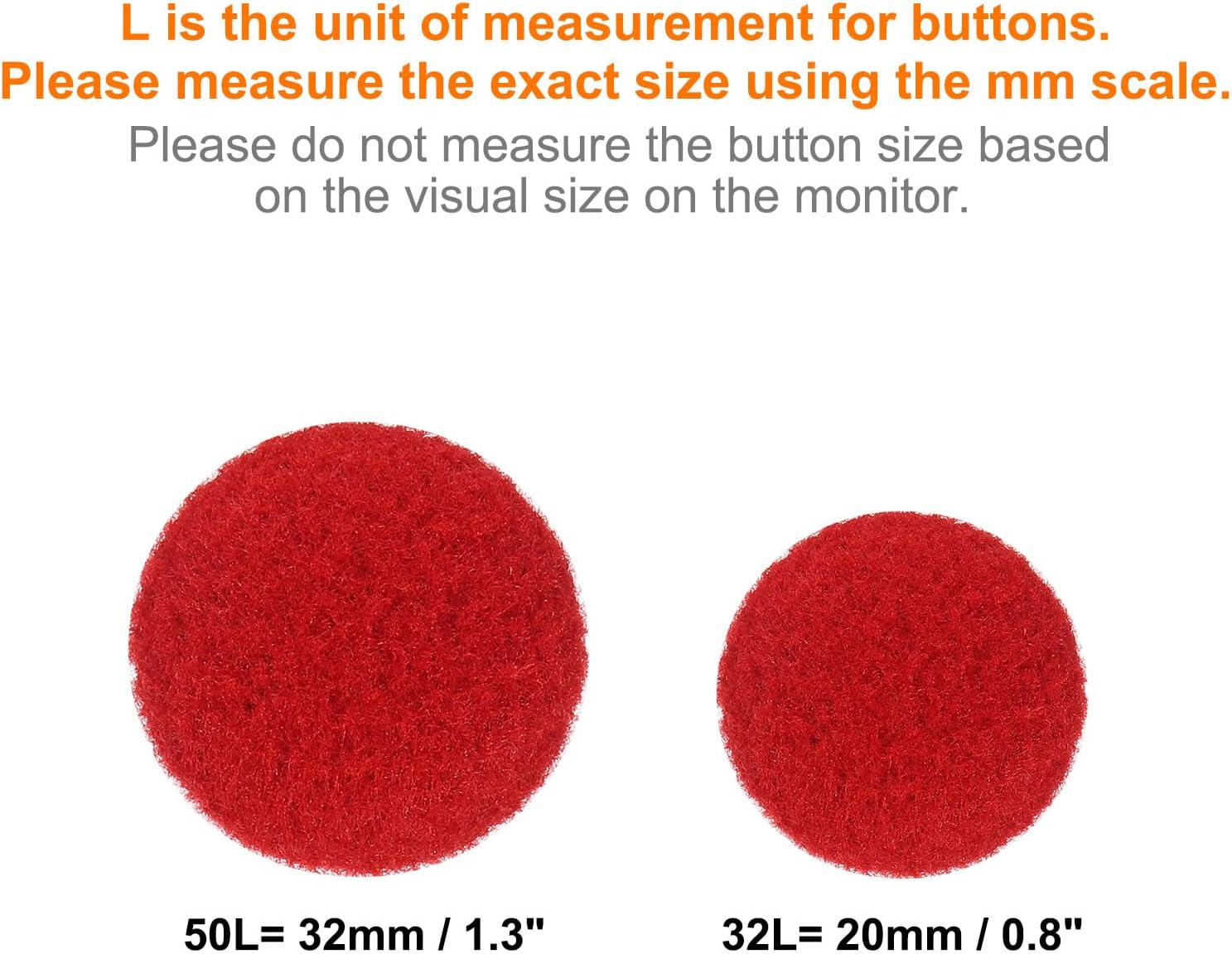 HARFINGTON 20pcs Fabric Cloth Covered Buttons 0.8" Round Plush Sweaters Button with Aluminum Shank Sewing Button for Woolen Coat Jacket Shirt DIY, Red - Image 3