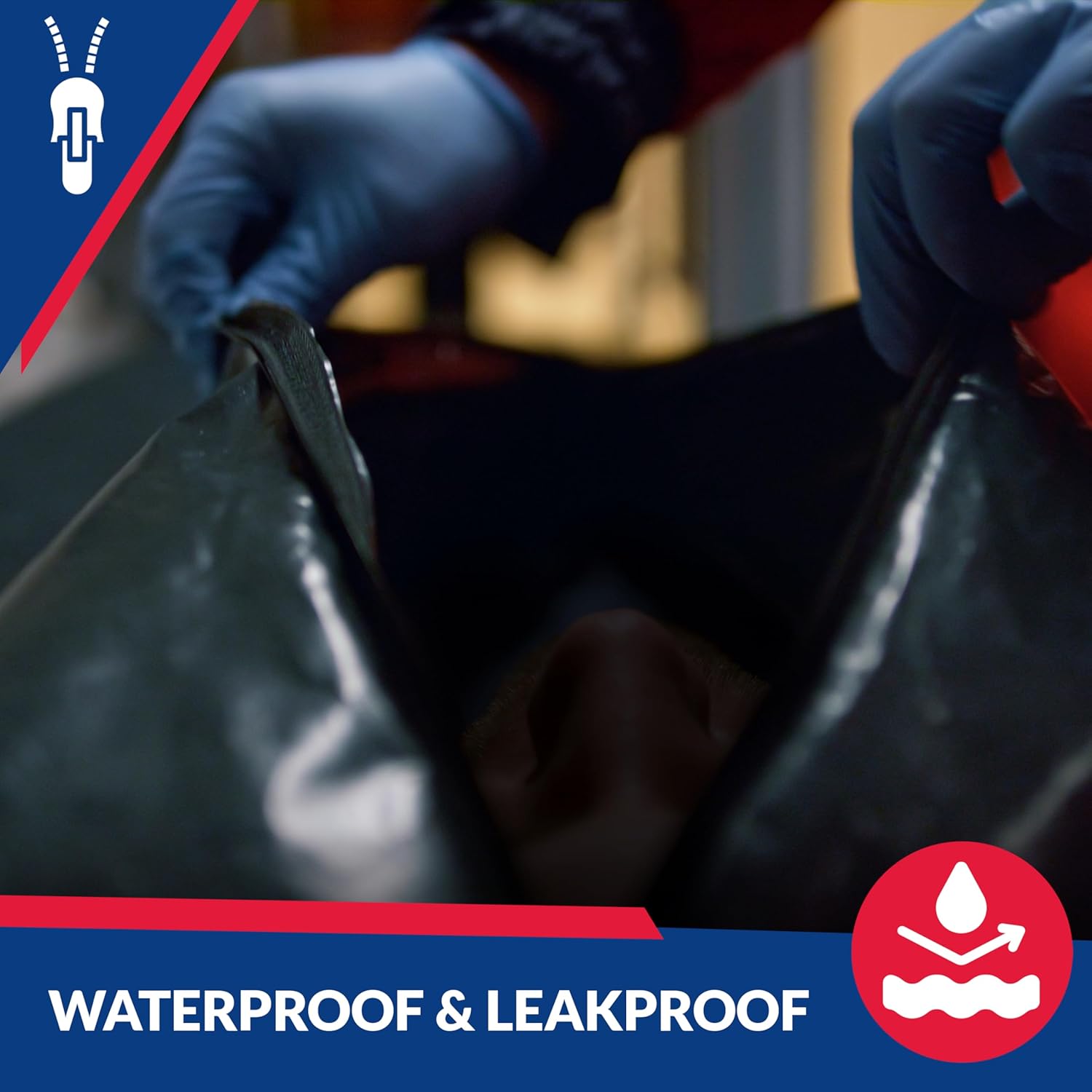 Heavy Duty Disaster Body Bag Stretcher Combo – Waterproof Vinyl Pouch with Leakproof Zipper, 8 Reinforced Handles, 3 Patient ID Tags Included – 3-Count