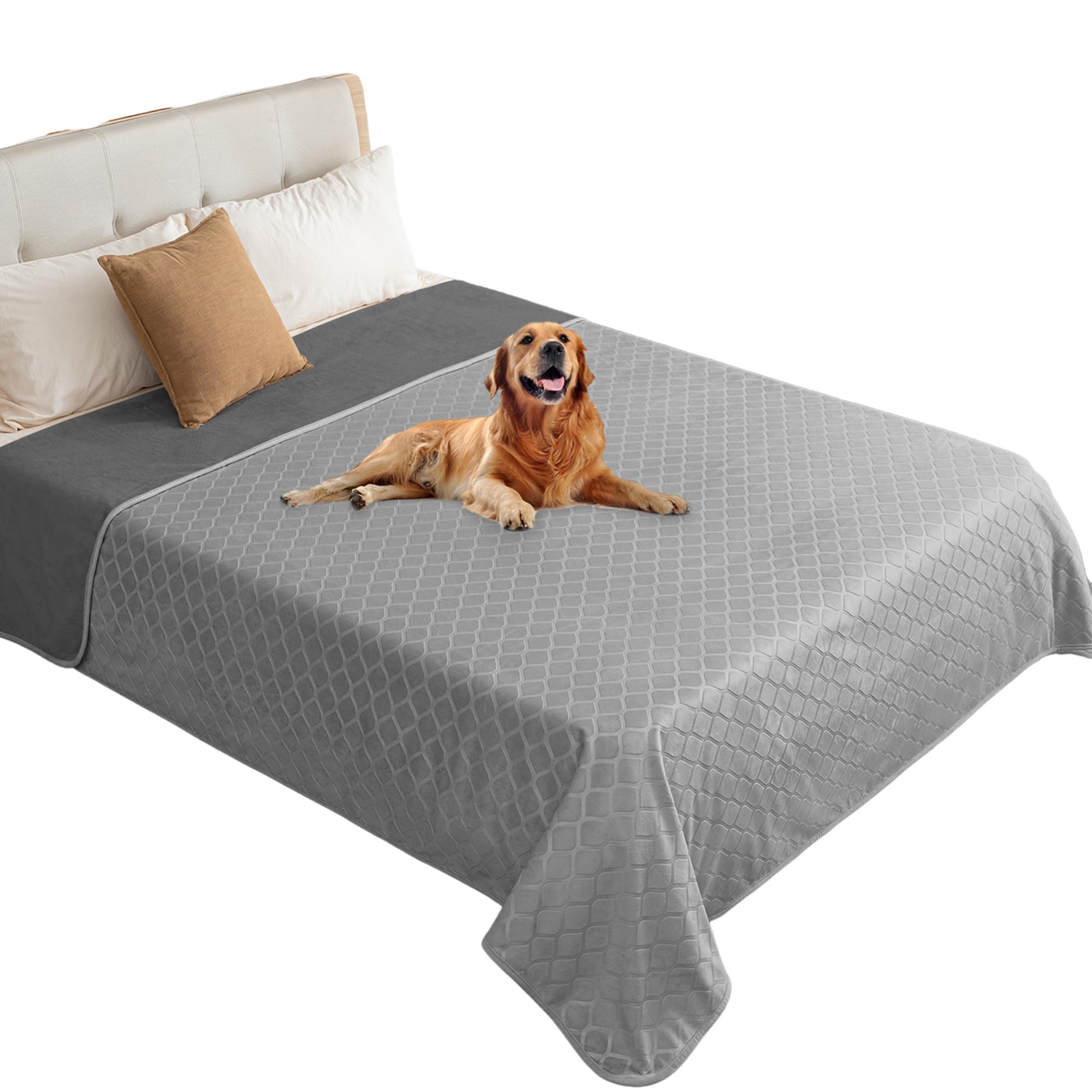 Waterproof Dog Blanket, Soft Reversible Throw for Couch & Bed Protection