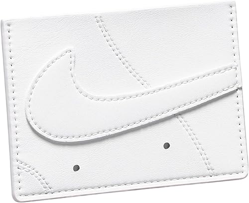Nike Air Force 1 Slim Card Wallet – Sneaker-Inspired Compact Design with Logo Detail for Cards, Cash, and Everyday Use (White, One Size)
