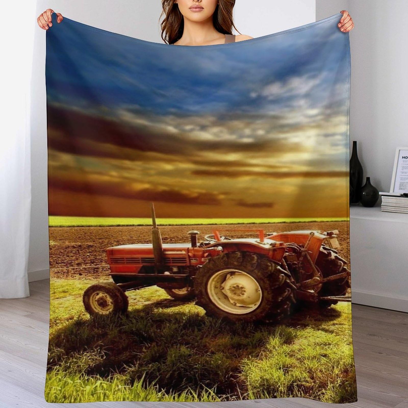 Couverture polaire flannel tracteur de qualité supérieure pour literie et sofa douillet