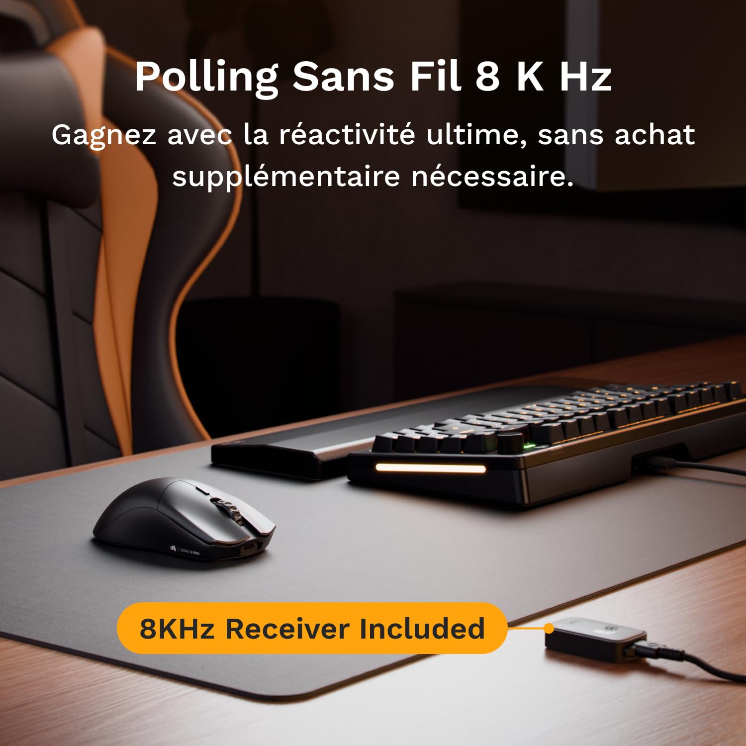 GLORIOUS Gaming Series 2 Pro Souris sans Fil : compacte, 55 g, Polling sans Fil 8K, capteur 26K, switches optiques, Souris pour sur PC, Prise Bout des Doigts, Griffe et FPS - Blanc