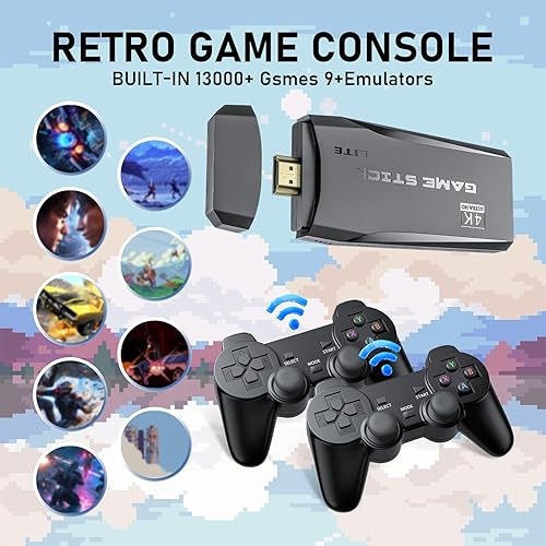 Miniatura 2 de Retro Game Console S2,Plug and Play Retro Game Stick Preinstalled with 12000+ Retro Stick Games,9 Classic Emulators,Mini and Portable Emulator