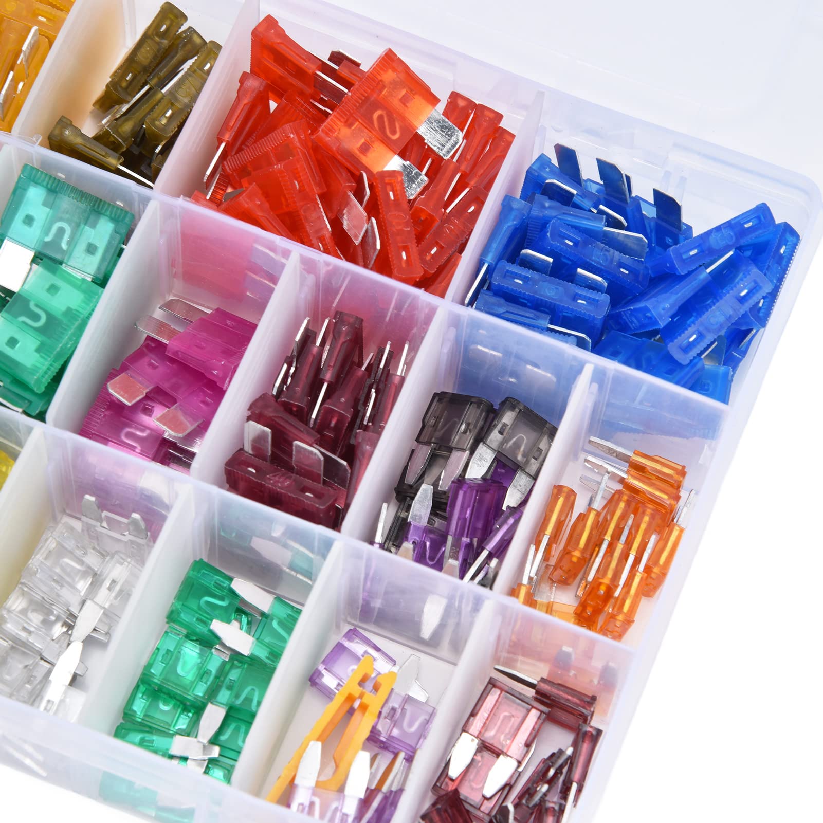 K combinato di fusibili per mini auto da 20 pezzi Fusibile quadrato 20A 30A 40A 50A 60A AMP Set fusibile per auto automobilistica con scatola di plastica  13
