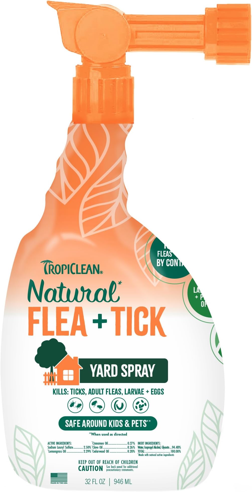 TropiClean Natural Flea & Tick Yard Spray, 32 fl. oz.
