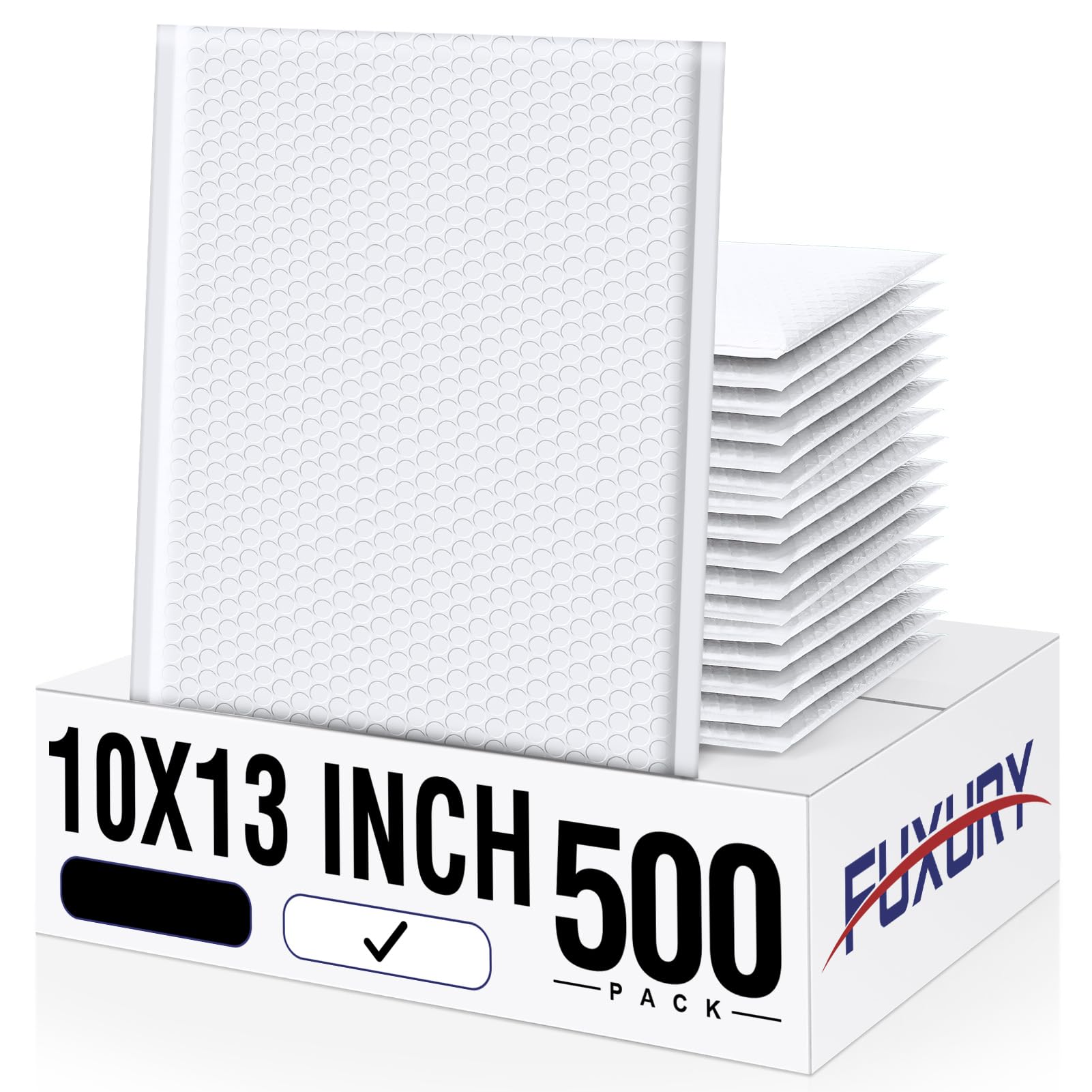 Fuxury Bubble Mailers 10x13 Inch White 500 Pack Bulk Padded Envelopes