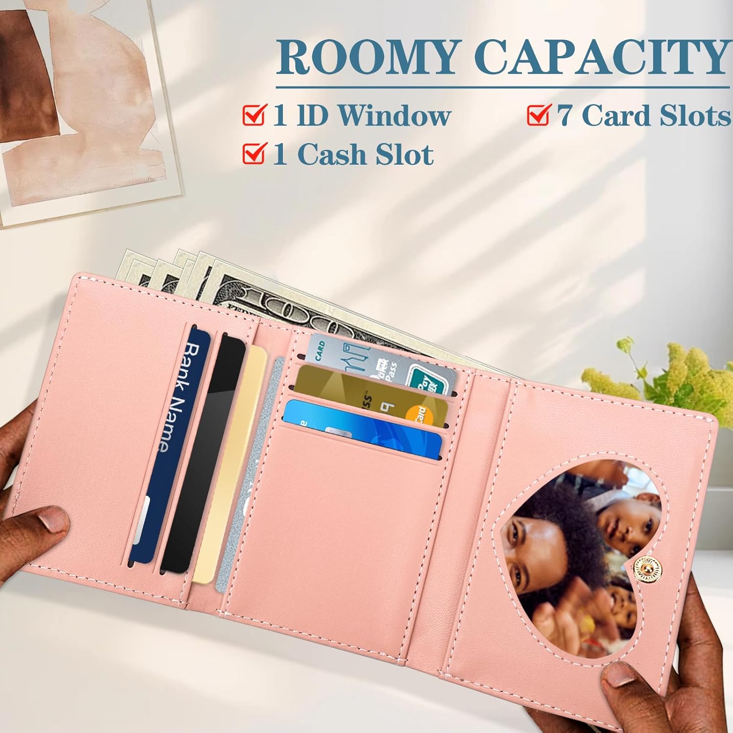 Wallet for Teen Girls,PU Leather Purse Cash Pocket Card Holder ID Window Purse for Women,Christmas Birthday Gifts Wallet for Girls Women, Gifts for Daughter Granddaughter, Initial S(Blue) - Image 3