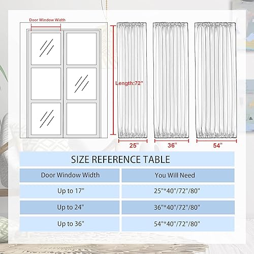 Miniatura 205 de DWCN Cortinas para puerta francesa: cortina térmica con bolsillo para barra para puertas con ventana de cristal, puertas de cocina y patio