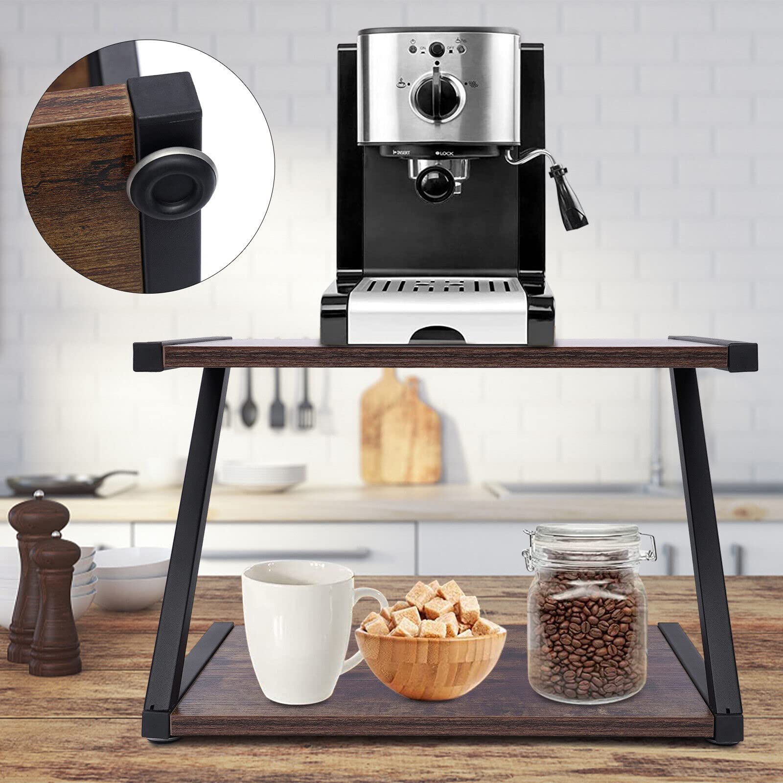 Supporto per stampante, da scrivania, in legno, per stampante a 2 ripiani, per fax, libri, scanner, fotocopiatrice, scanner