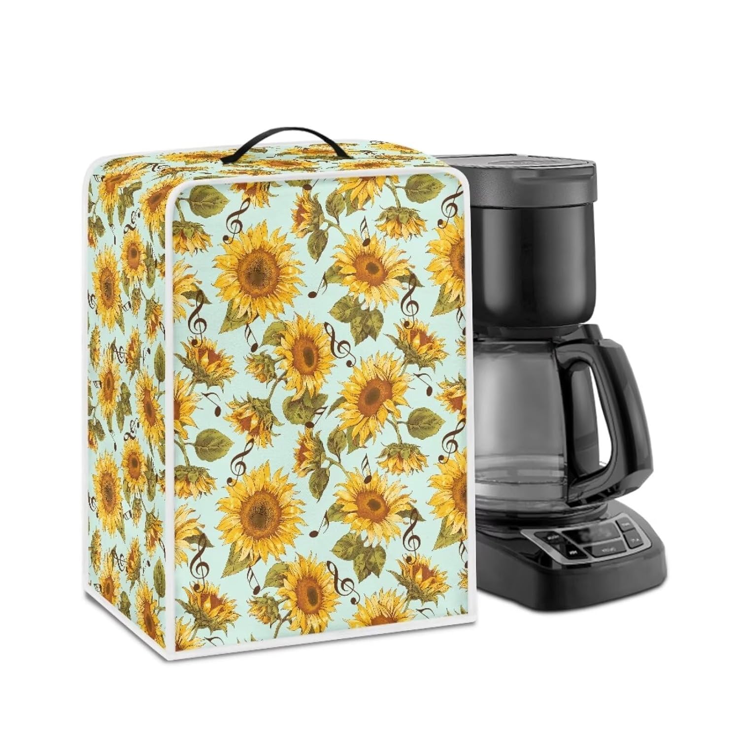 DISNIMO Yellow Sunflower Coffee Maker Dust Cover Stand Mixer or Blender Appliance Cover Anti Fingerprint Polyester Dust Proof