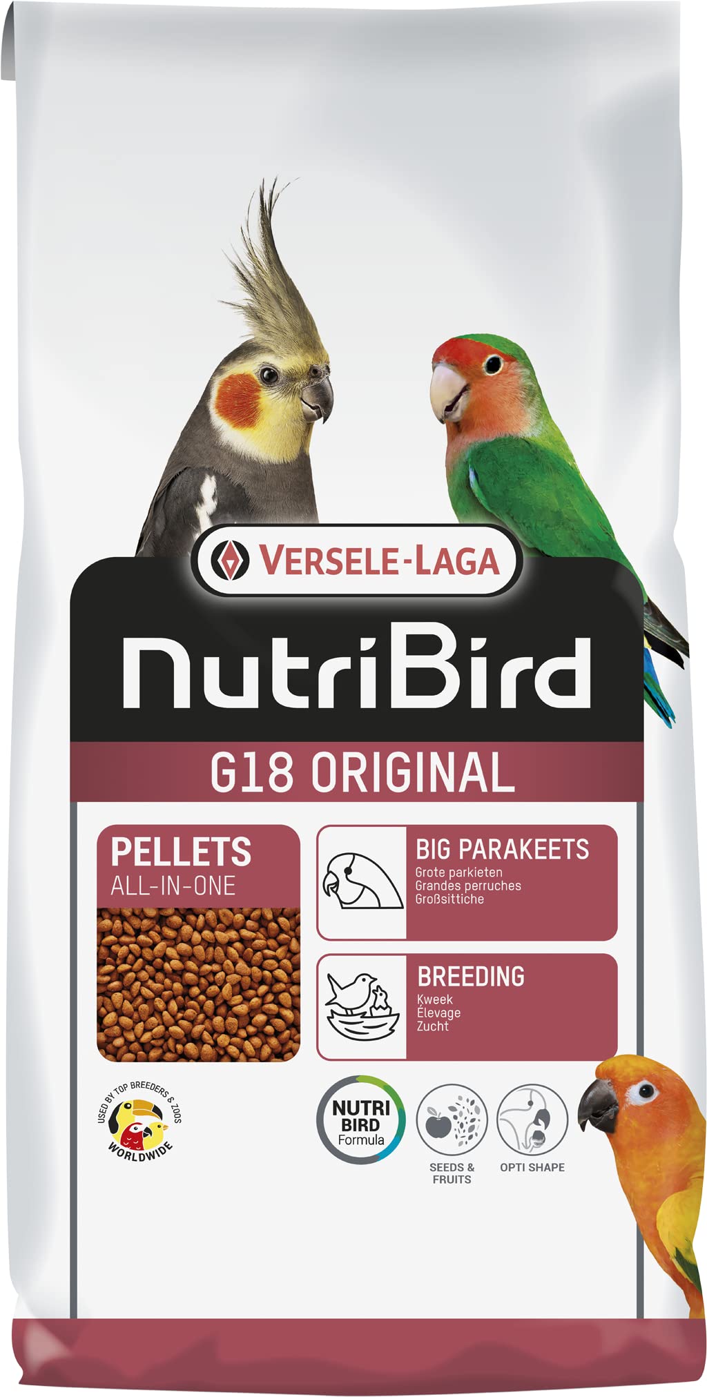 Versele-laga - Mangime per ninfe e piccioncini NUTRIBIRD G18 Original 10 kg