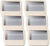 Vista 42 de Caraway Set de 2 piezas de recipientes de vidrio para almacenamiento de alimentos - (2) recipientes de vidrio de 1.75 tazas - Vidrio recubierto