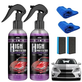 3 in 1 High Protection Quick Coating Spray,Upgrade Quick Coat Car Wax Polish Spray,Car Scratch Nano Repair Spray,Car Coating Cleaning Spray