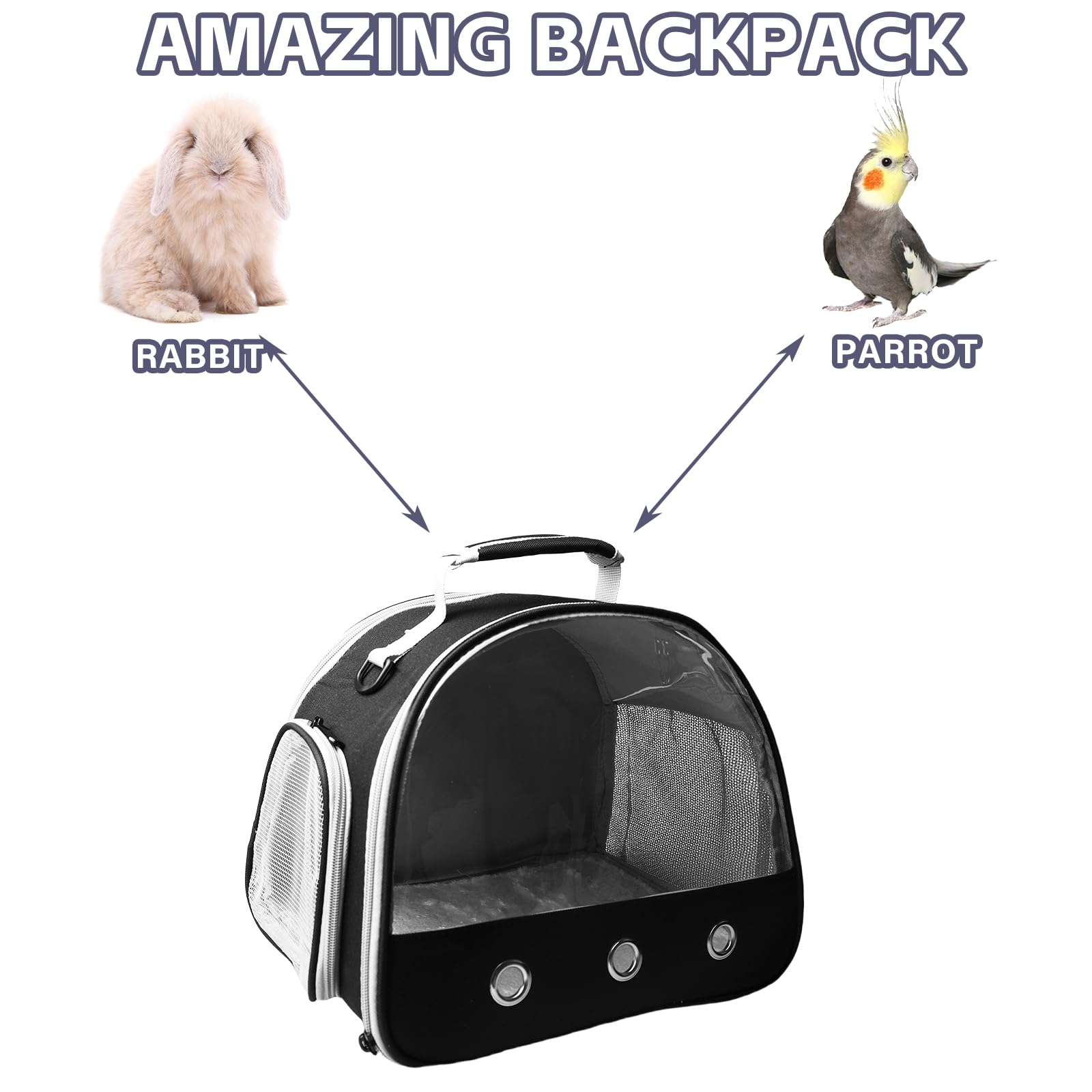 Boîte de transport pour hamster, 30 x 25 x 25 cm, sac de transport pliable pour chat, chien, petit animal, avec ouverture latérale, sac de transport pliable pour chat, chien, lapin, hamster