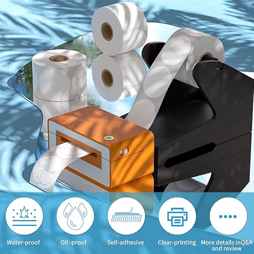 Miniatura 3 de CLASSY Etiquetas adhesivas térmicas circulares, etiquetas térmicas de 2 pulgadas, etiquetas térmicas directas redondas multiusos para etiquetas de