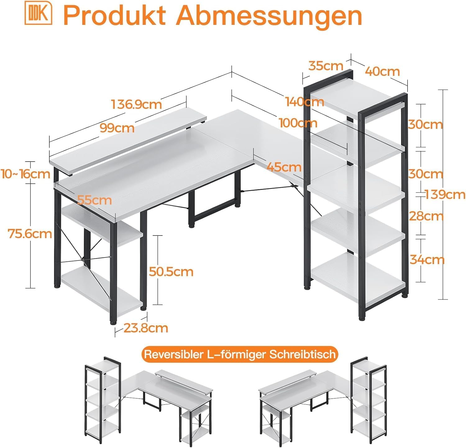 Detailed product dimensions diagram