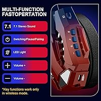 Vista 9 de PHOINIKAS Auriculares inalámbricos para juegos de 2.4 GHz para PS5, PS4, PC, Switch, auriculares inalámbricos para juegos con micrófono