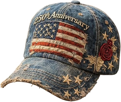 lopmou 250 Anniversary USA Hat 250Th Independence Day Men's Baseball Caps 250 An