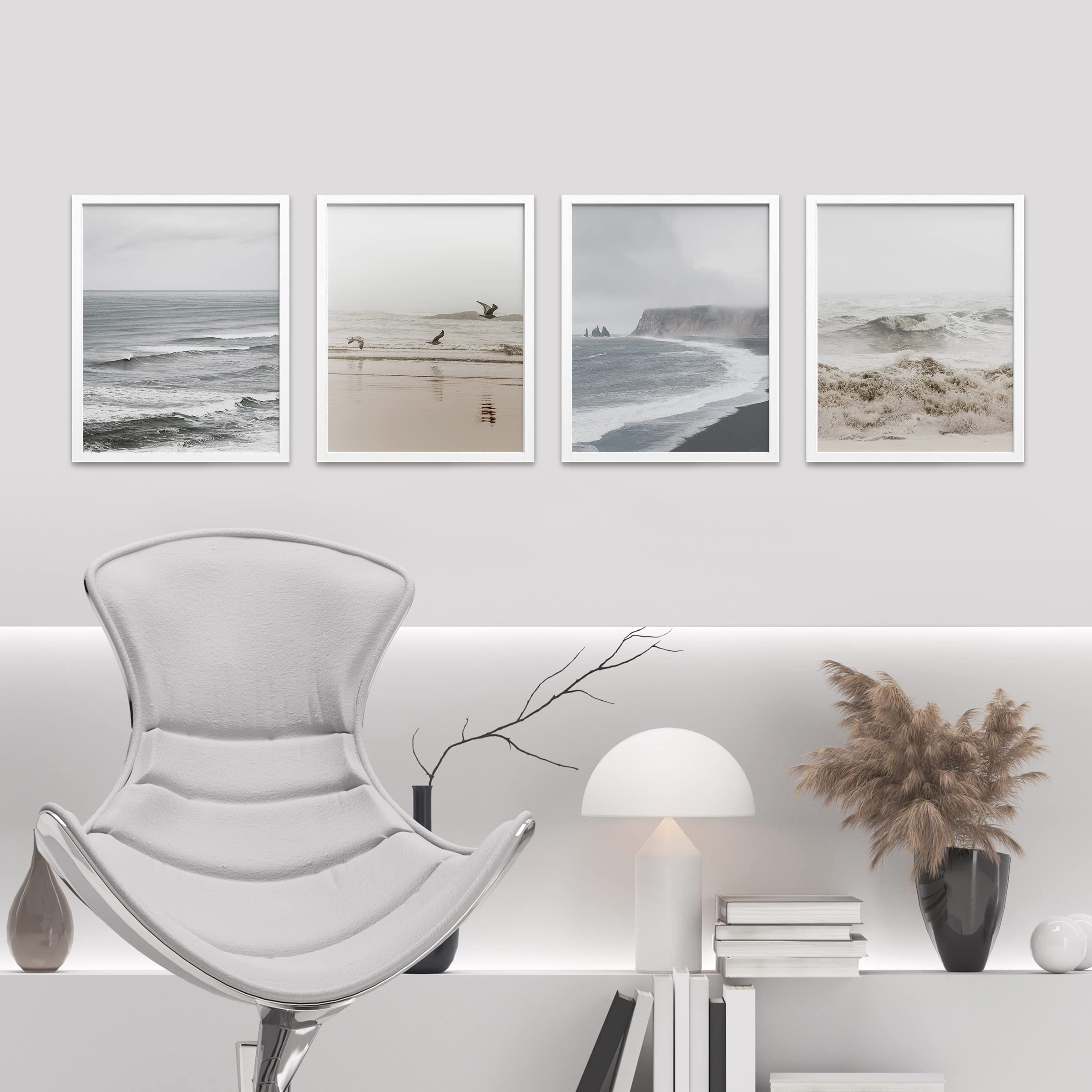 Amazon.com: SIGNWIN Framed White Minimal Ocean Beach