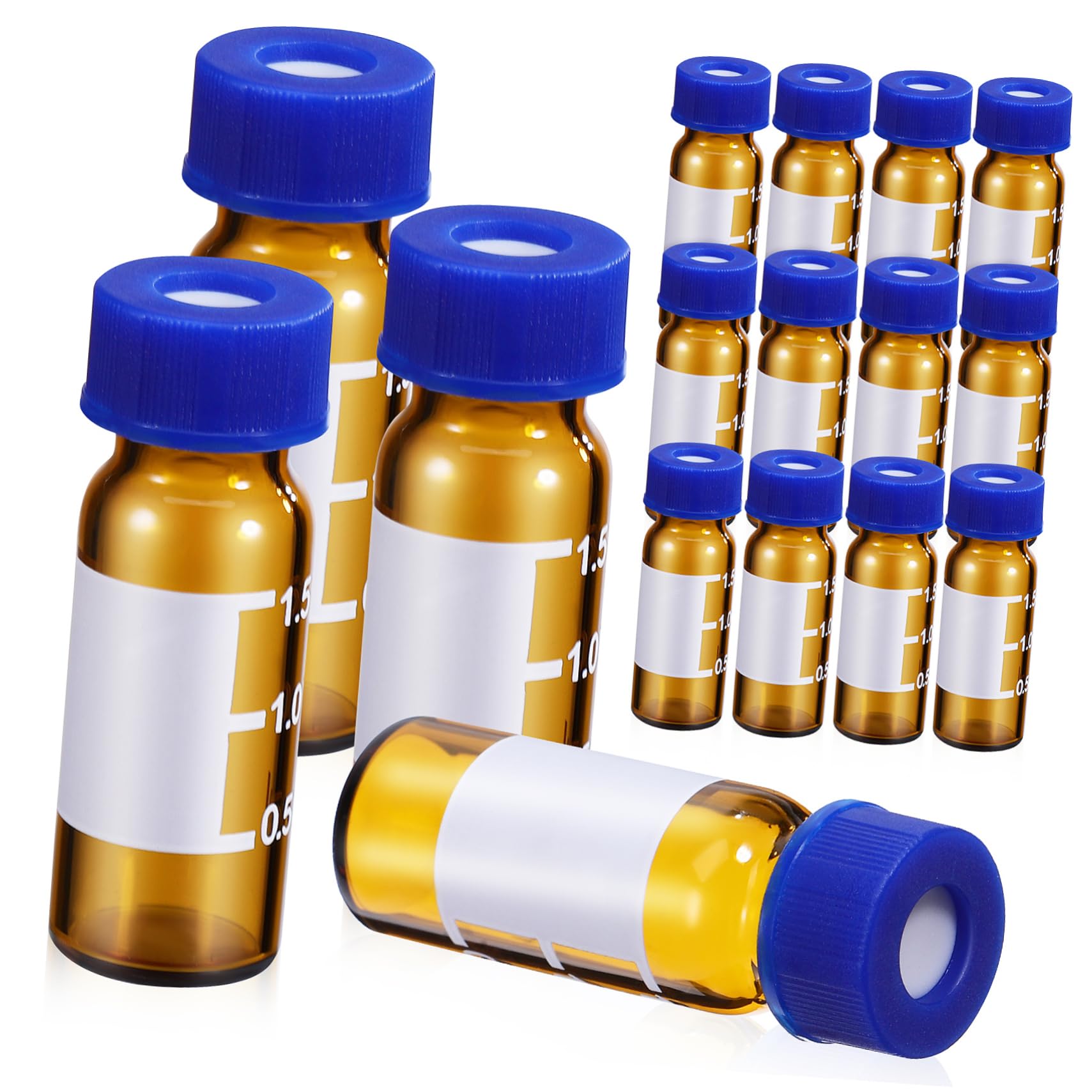 STOBAZA 100 Pcs 1.5ml/2ml Glass Bottles Thick Glass Sealing for Liquids Powders