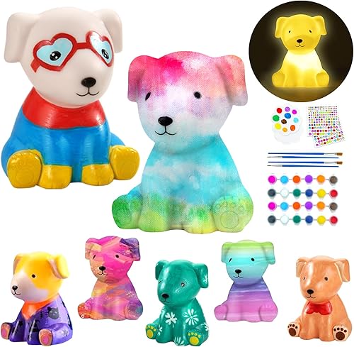 Miniatura 8 de Pinta tu propia lámpara de luna, luz nocturna 3D, con soporte, pinturas y pinceles, manualidades de arte para que los niños pinten, aprendizaje